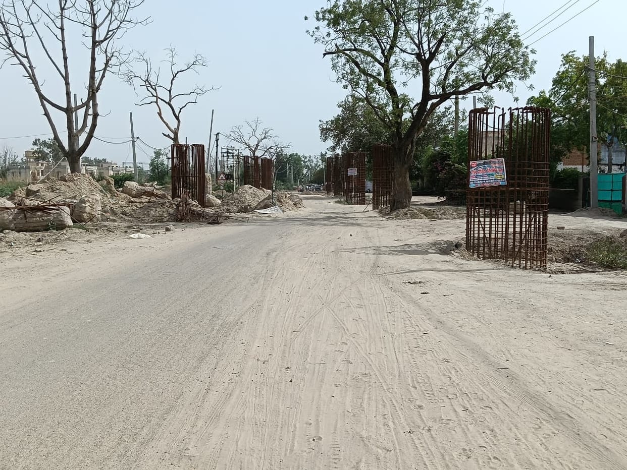 12 pile caps prepared in 16 months, Rohtak Road ROB construction moving slowly