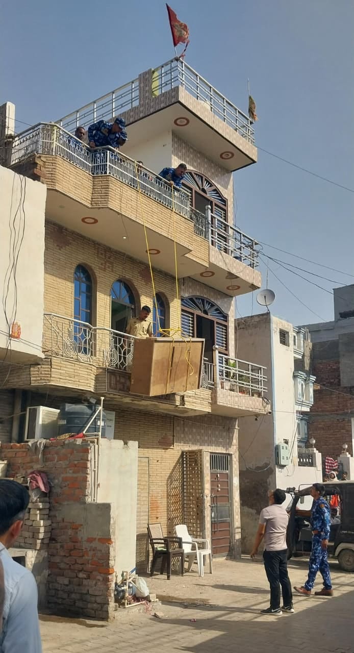 Searches were conducted in villages including Valmiki Nagar, suspicious items were seized