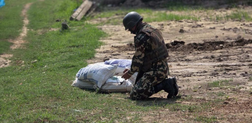 A bomb was found in Kailali, Nepal, and the team defused it