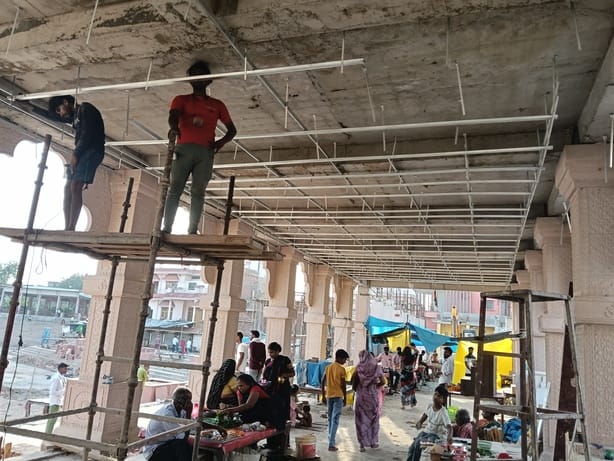 Rainwater will be saved in the Shiva temple corridor