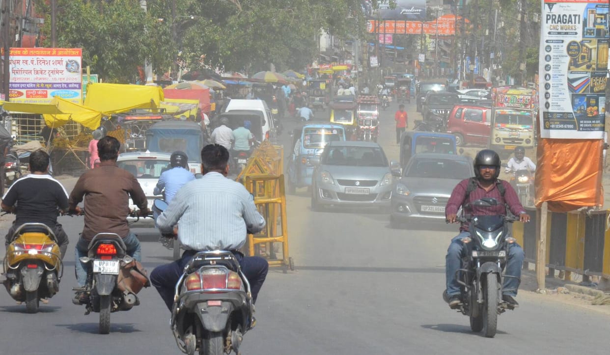 Road dug up for sewer line, dust troubling pedestrians