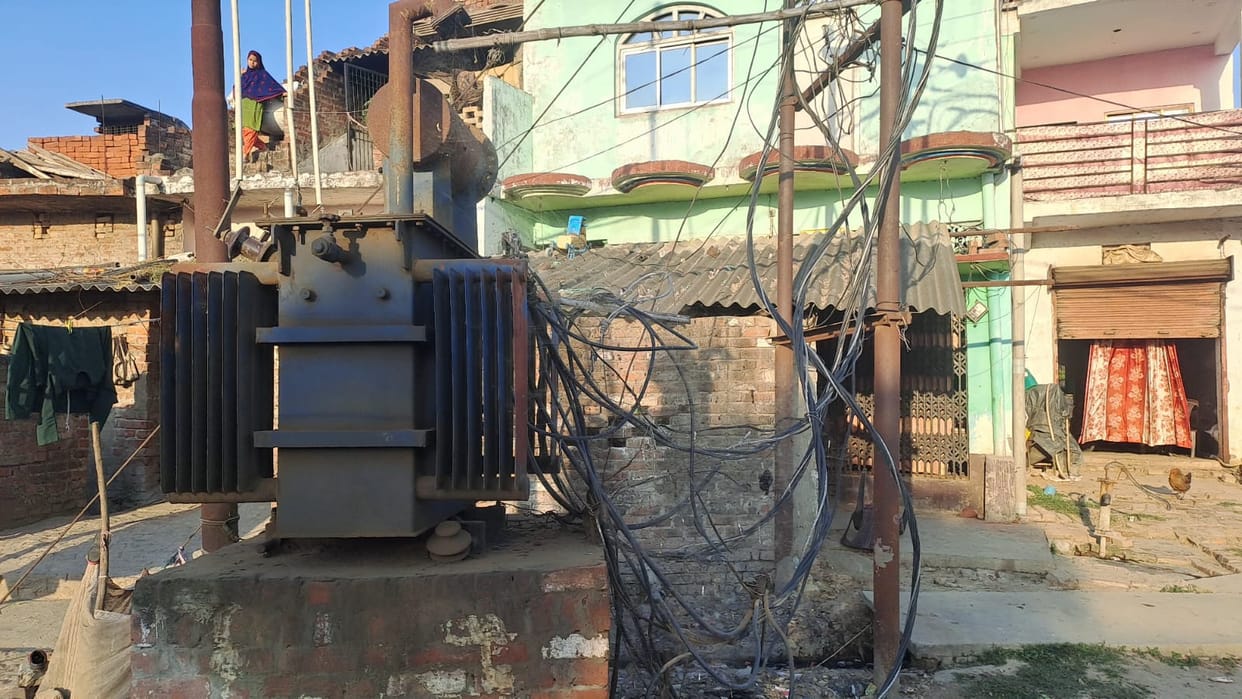 Sparks emanate from the transformer, risk of accident