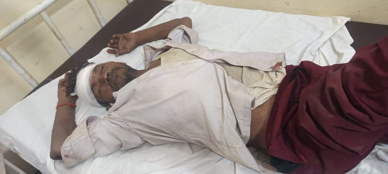 Injured laborer undergoing treatment