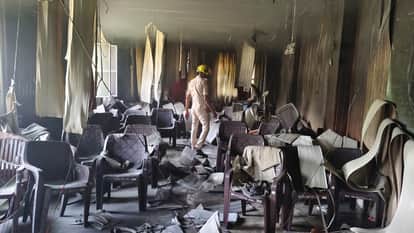 Massive Fire Breaks out at Government Education Building Meeting Hall Gutted Assets Worth Lakhs Destroyed