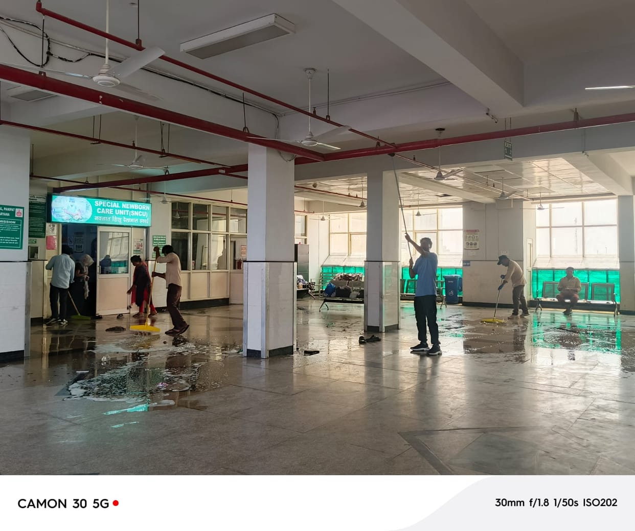 Cleaning measures intensified at the hospital ahead of a possible inspection by the ENCAS team.