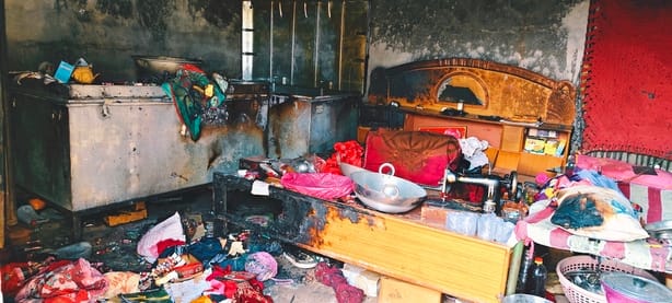 Father and daughter burnt in a fire caused by a gas cylinder leak