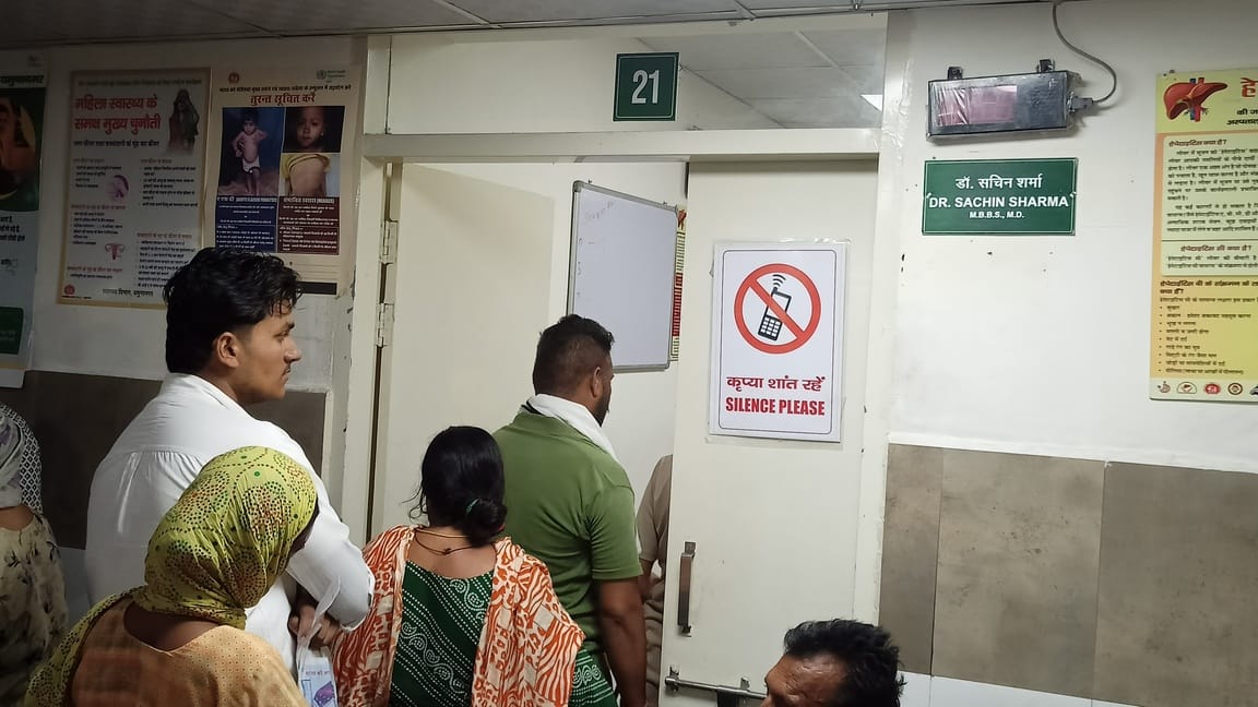 Doctors' chairs empty; patients in distress while waiting