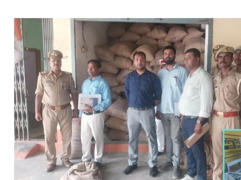 A raid was conducted on a businessman's warehouse on suspicion of selling government ration.
