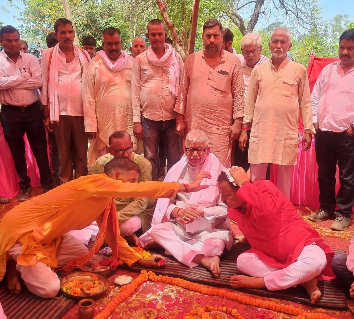 Laying of the foundation stone for the development work of Shravan Das's hermitage