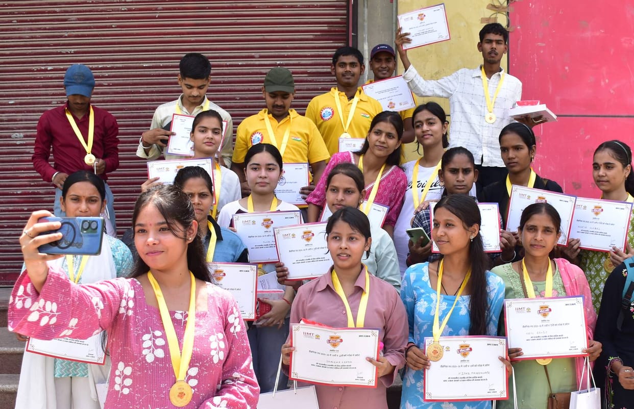 The faces of the meritorious students blossomed after receiving medals and certificates