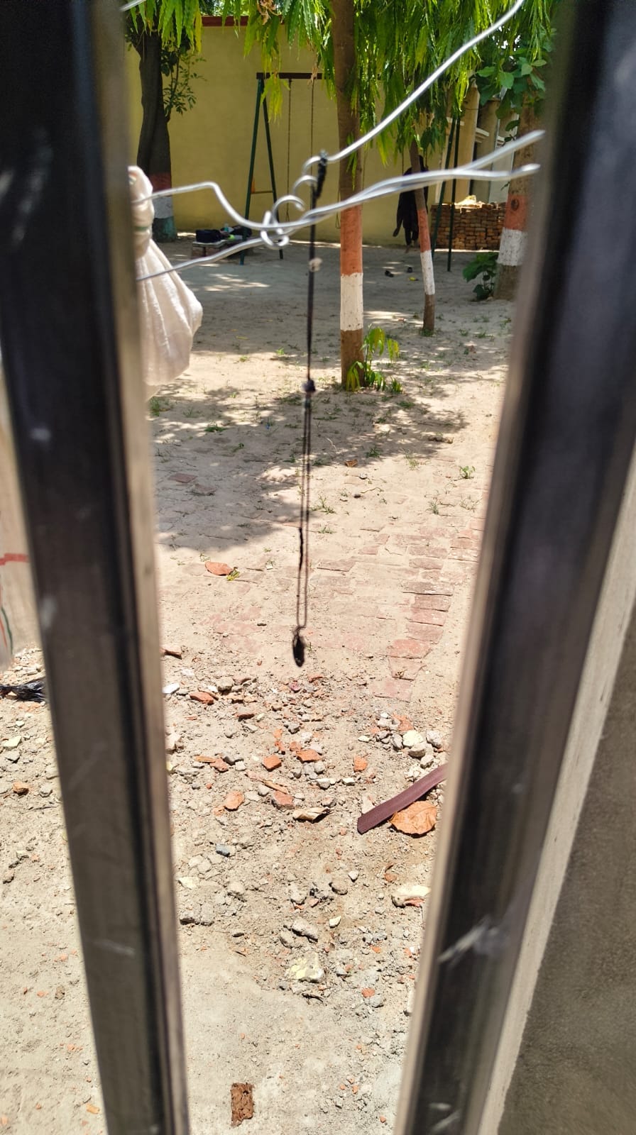 Even the amulet and handkerchief were kept outside... then they were allowed entry