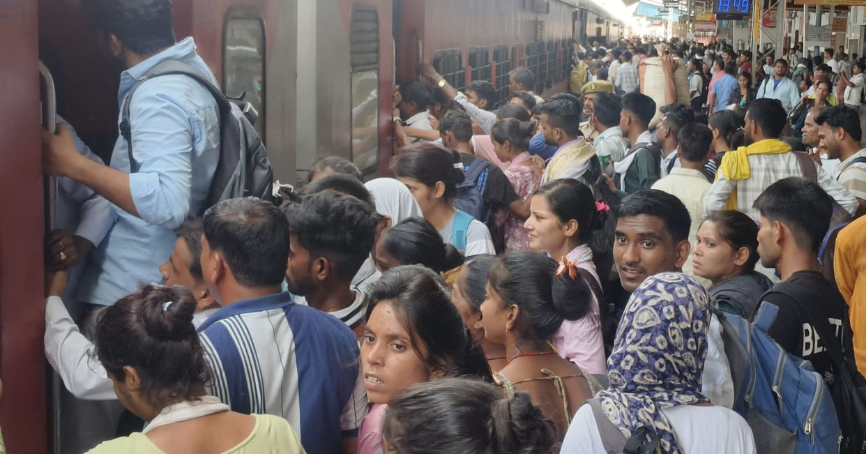 Had to struggle to board trains