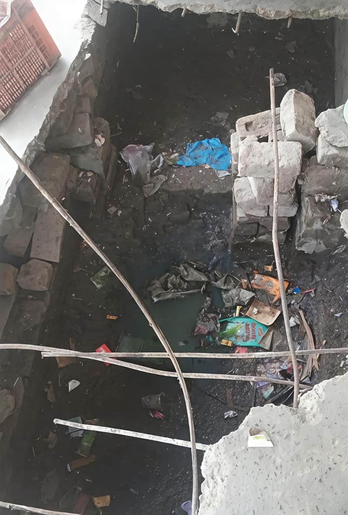 In Indri, the drains that collapsed 13 months ago have become a problem and have not been repaired yet.