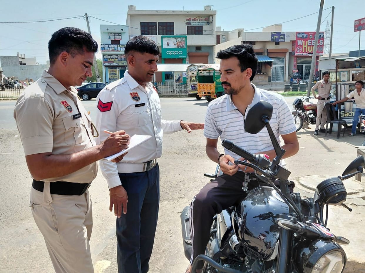 Taught a lesson on road safety after conducting checks.