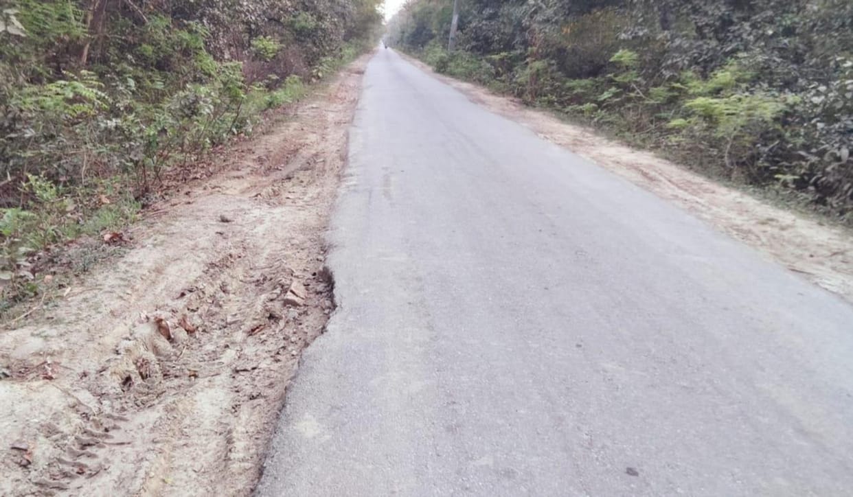 Neither the width increased nor the potholes were removed