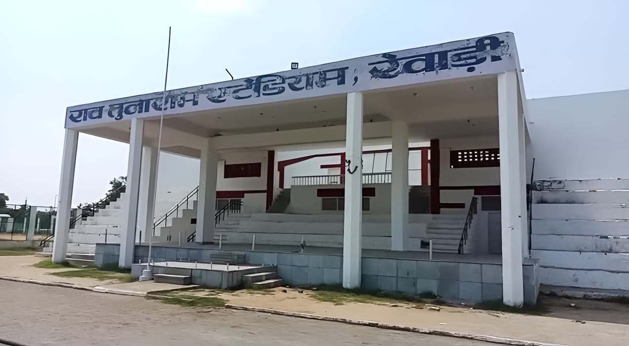 No boxing ring or shed at Rao Tularam Stadium.