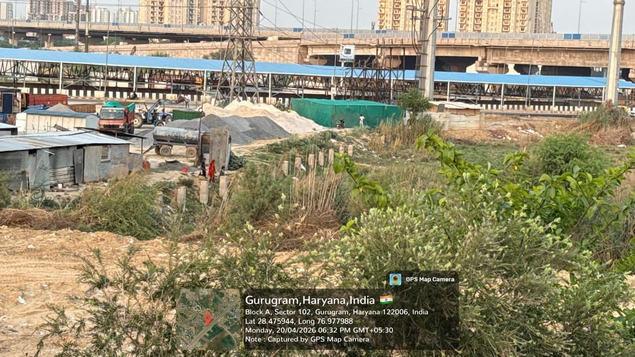 Construction materials being sold in the open causing inconvenience.