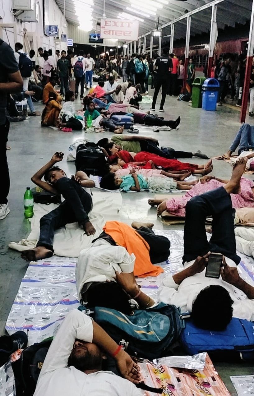 Scramble for seats on trains and buses