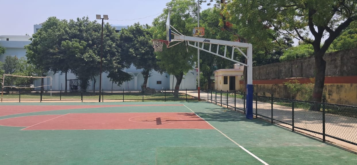 There is a basketball ground, but the lack of a coach is affecting sports talent.