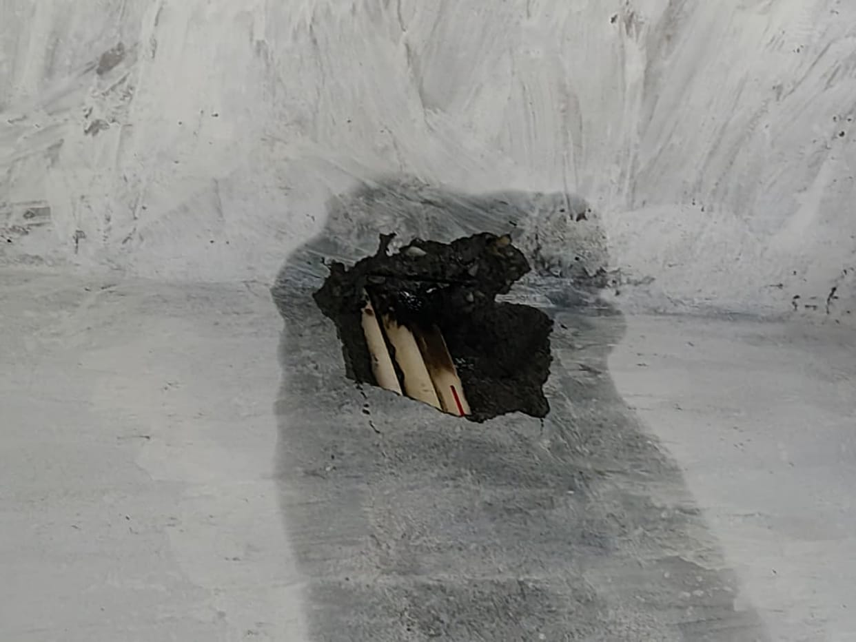 Lightning strikes residential house; occupants have a narrow escape.