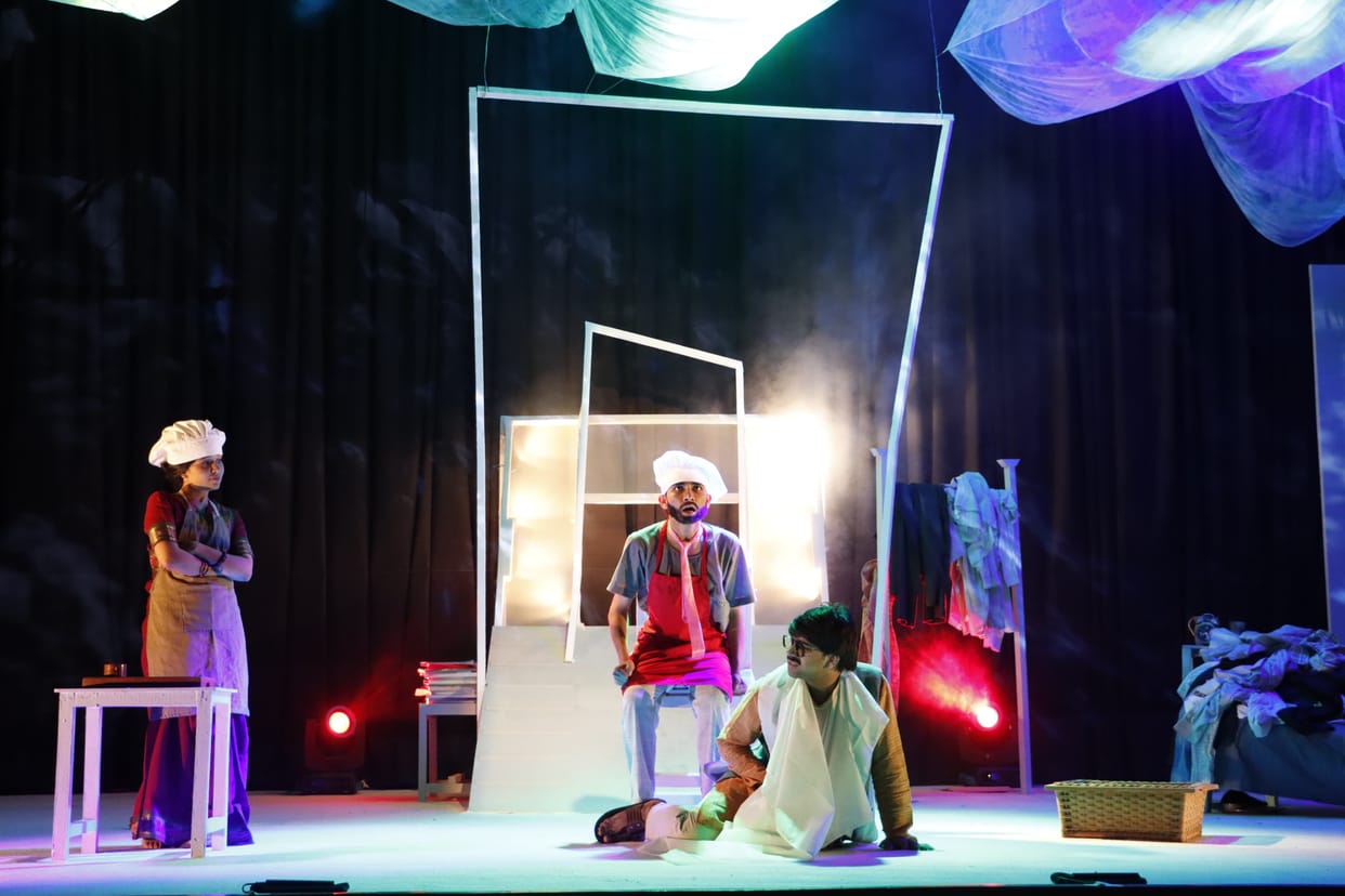 The play conveys the message of man's lost true identity.
