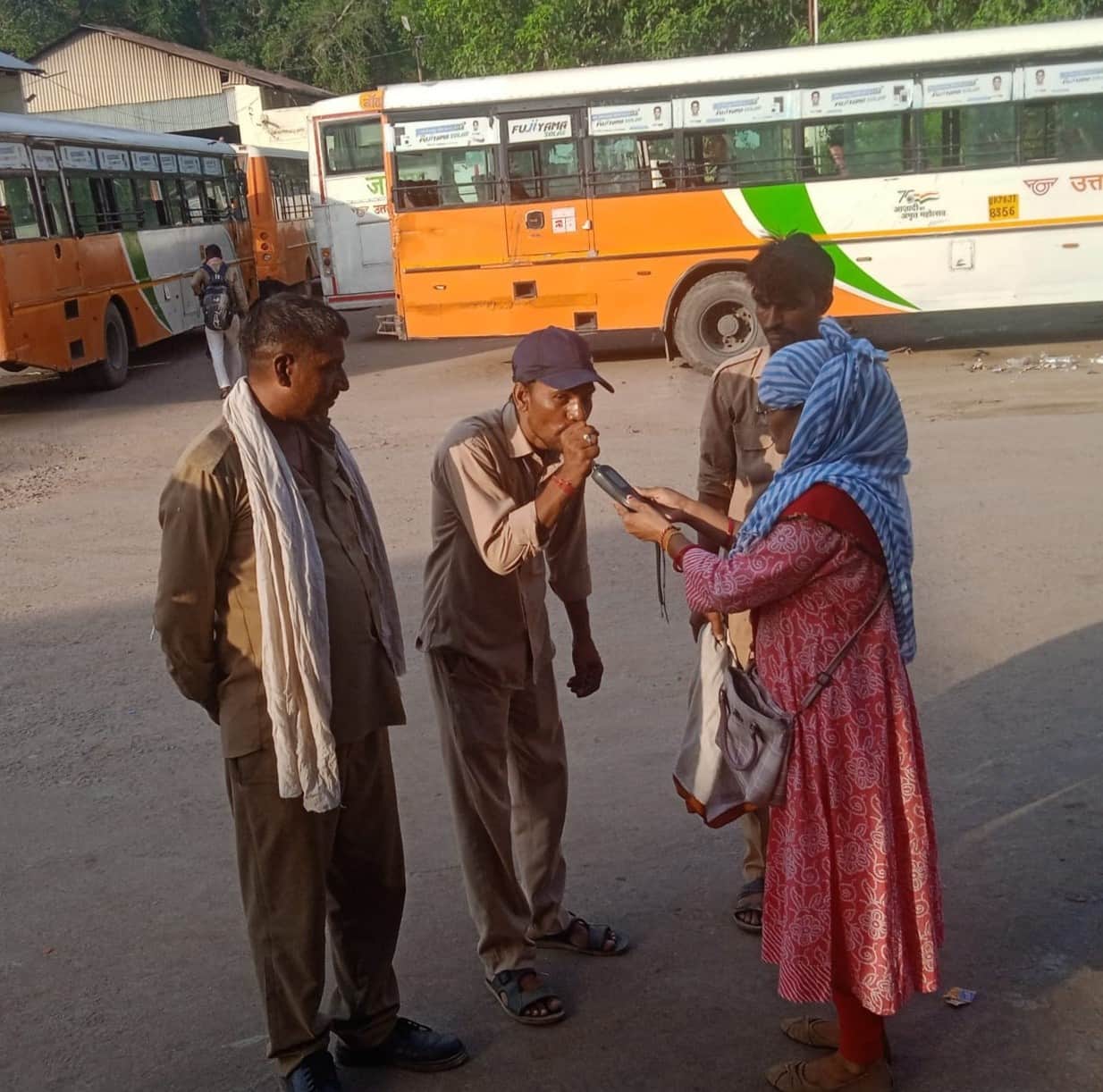 Drivers were allowed to take the buses only after passing the breathalyzer test.
