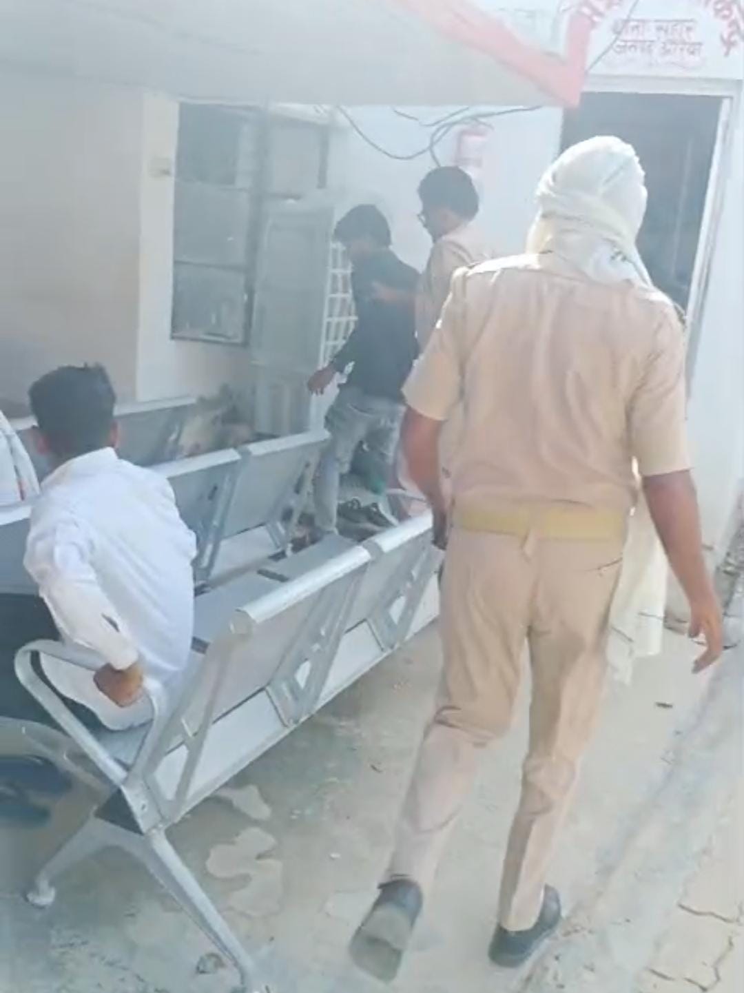 Sahhar police station Sub-Inspector suspended for grabbing the victim by the collar and dragging him.