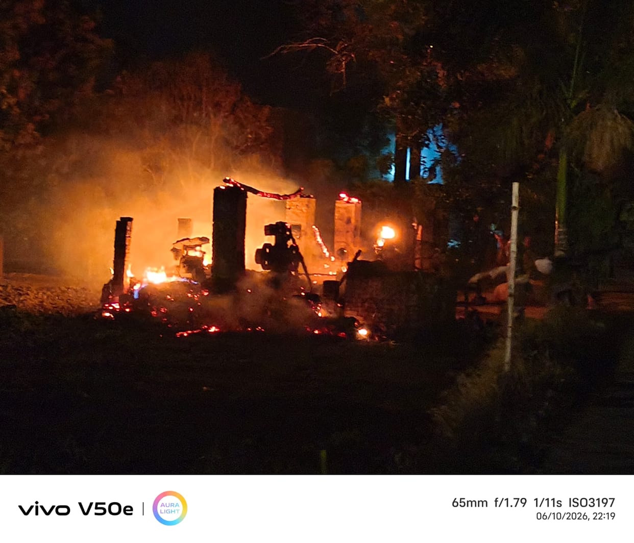 Farmer beaten to death with a lathi over tying up a buffalo; enraged locals set the cattle shed on fire.