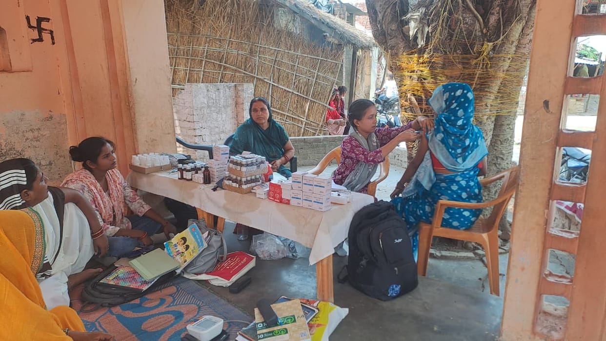 A team of health and sanitation workers reached Kakandhu village.