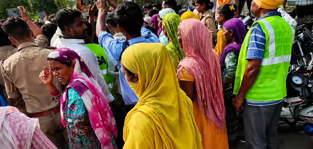 Ramky employees, enraged by salary cuts, staged a protest.