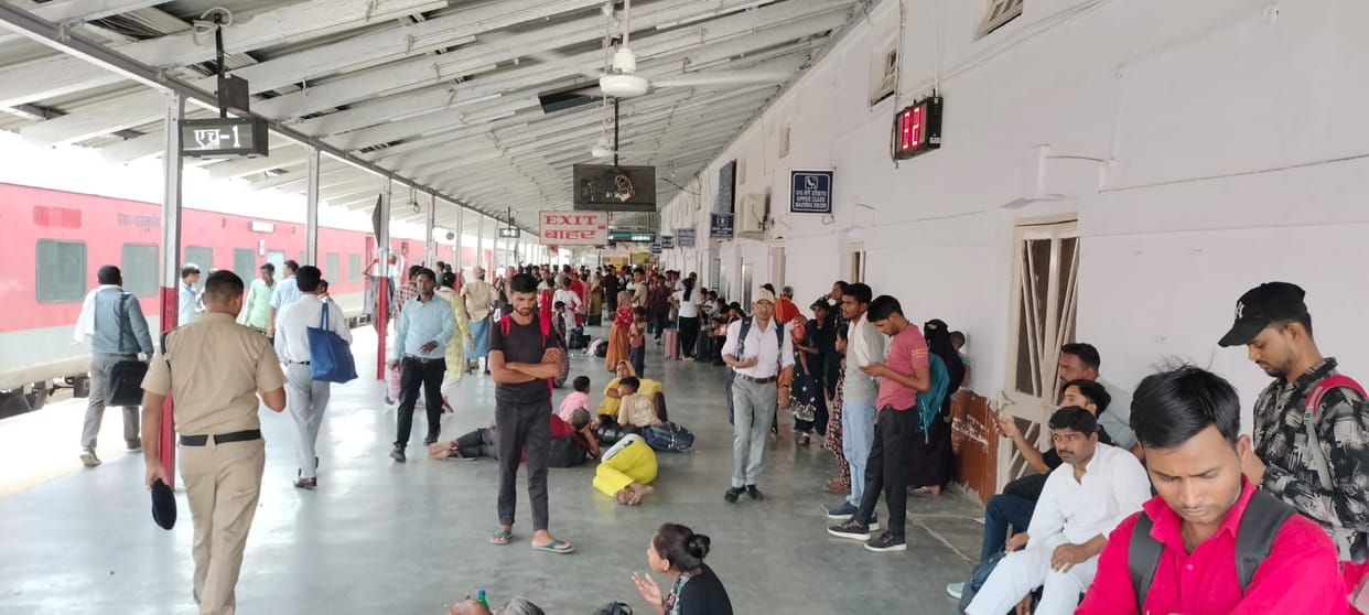 Crowds surged onto trains and buses as soon as the exams ended.