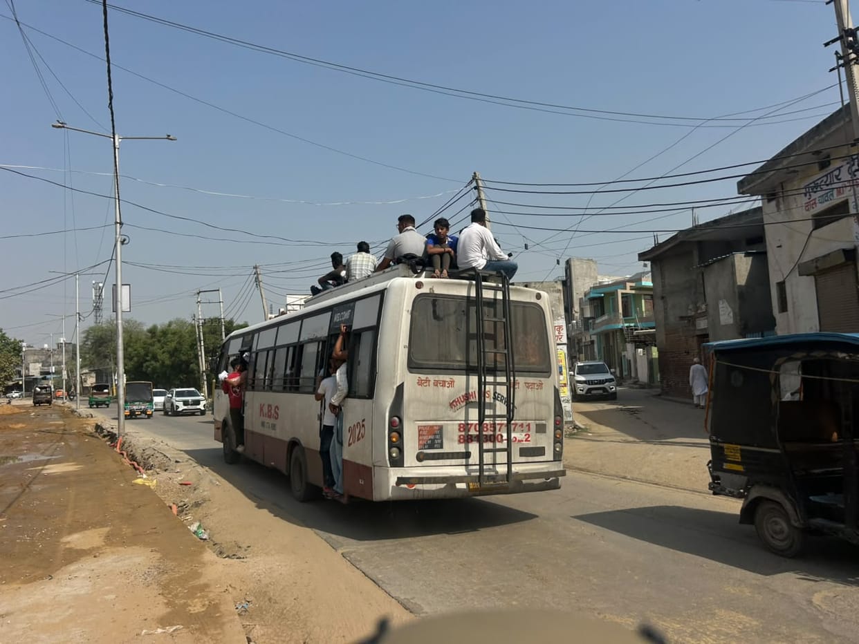 Private bus drivers are making passengers sit on the roof, no action is being taken.
