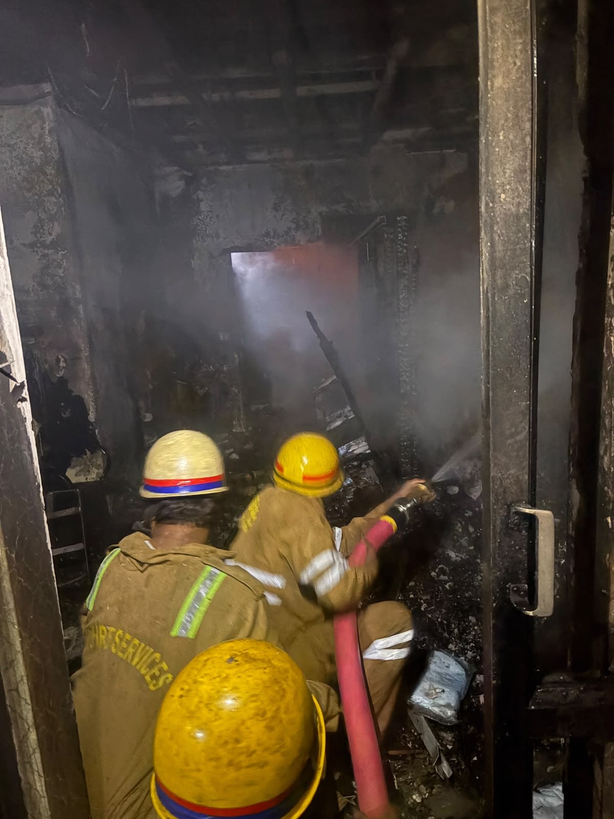 Fire breaks out at a beauty parlour in Gautampalli; two people rescued.