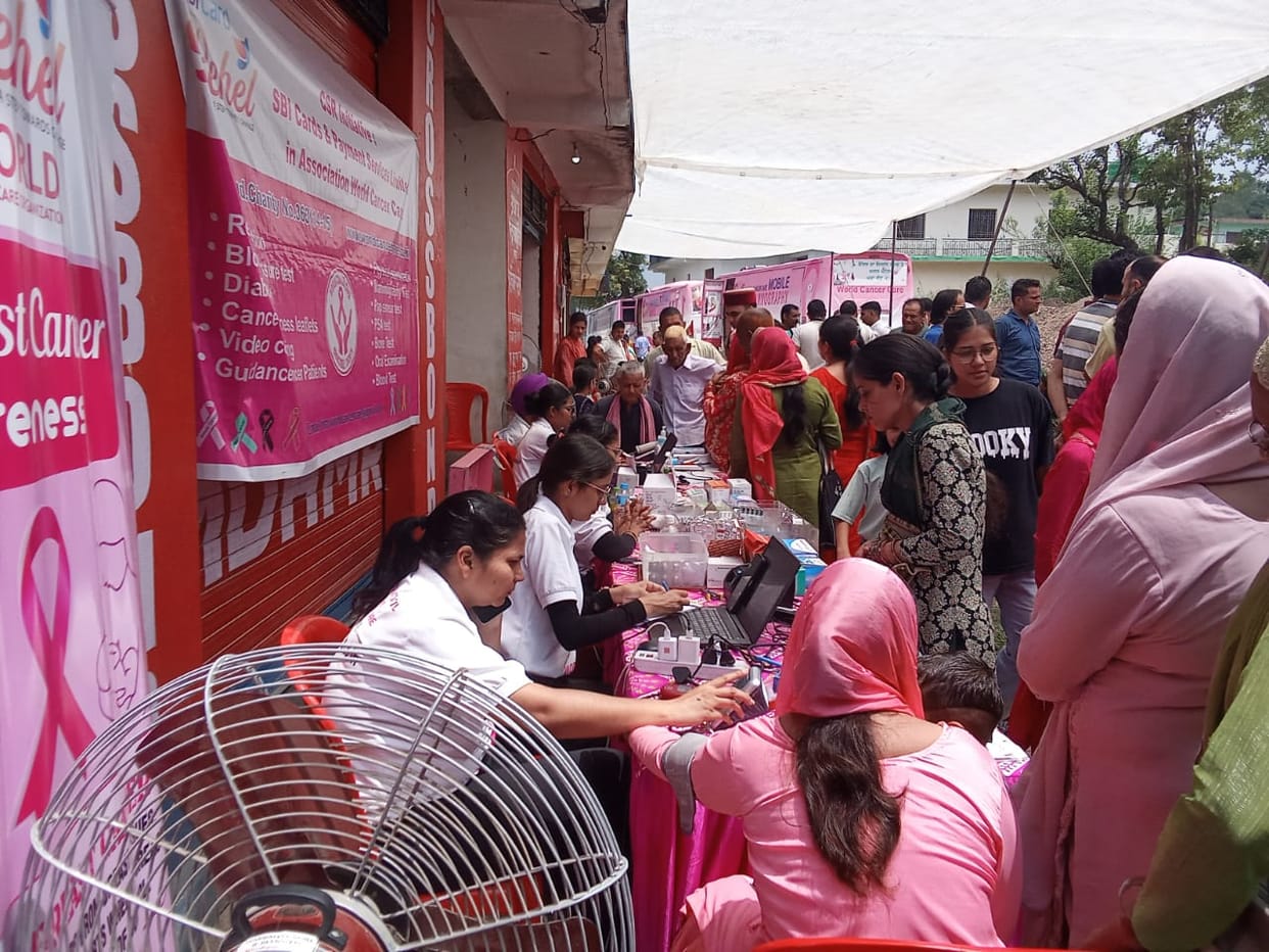 Free cancer screening camp in Dangar; over 300 people underwent health check-ups.