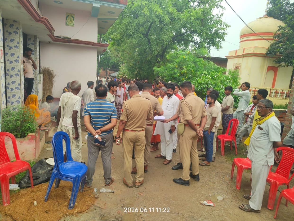 After five hours of uproar, five people were booked for murder; tension persists in the village.