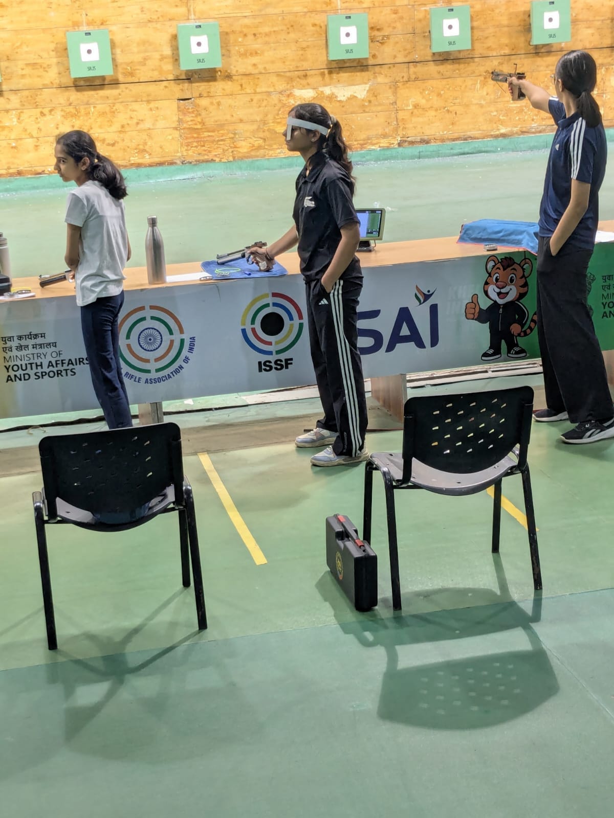 Nikita and Bharti qualify for the pre-nationals at the state shooting competition.