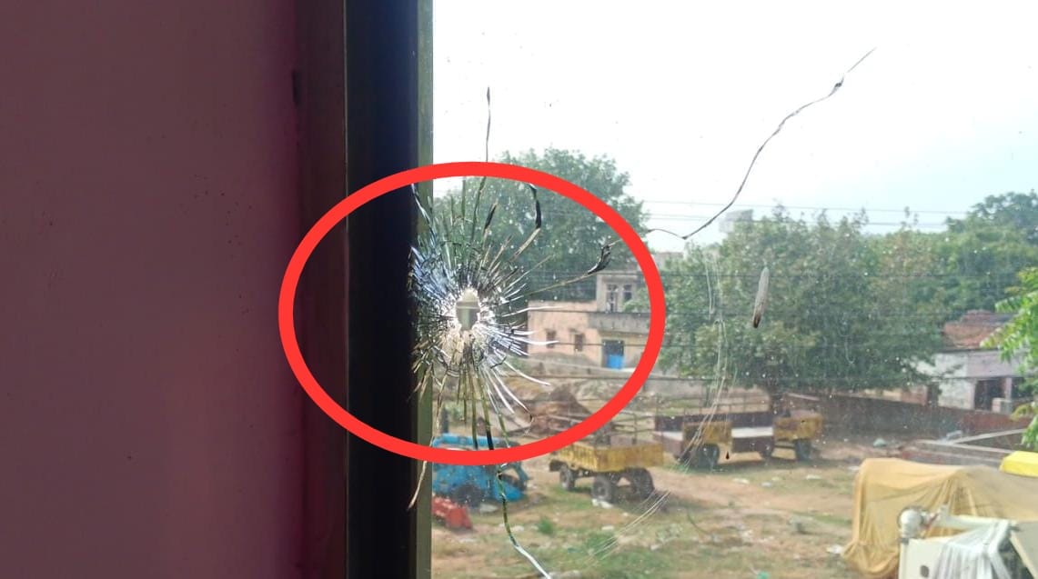 Firing at home due to enmity, window glass shattered