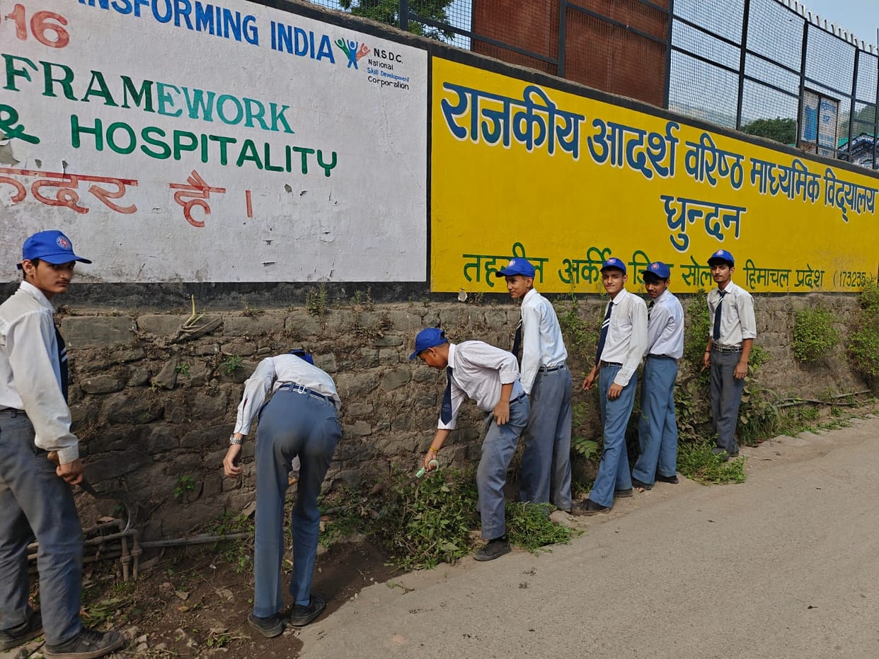 Cleaning the school premises conveyed a message of cleanliness and service.