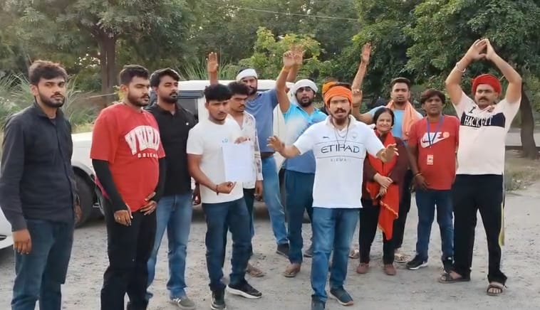 Cow protectors staged a protest outside the Sector-6 police station.