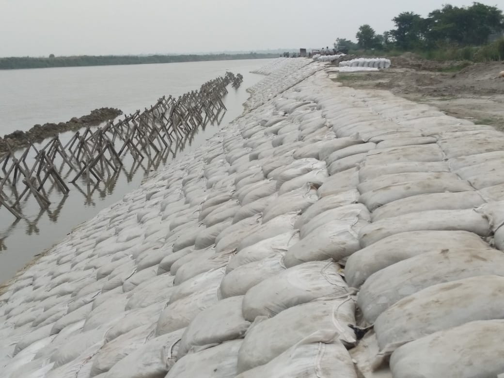 Work started on a 24 million project to stop erosion of the Saryu