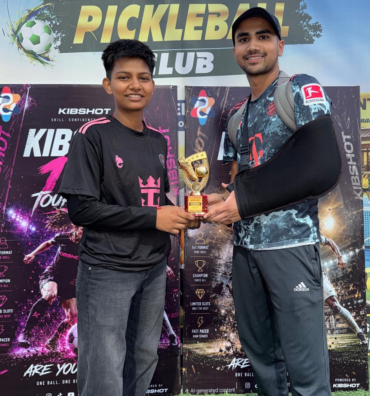 Shreya and Maan emerge winners in the one-on-one football tournament.