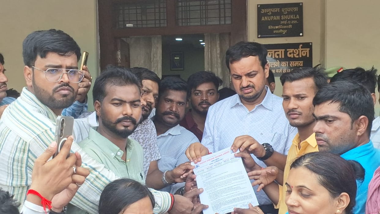 Panchayat assistants' protest to press for their demands.
