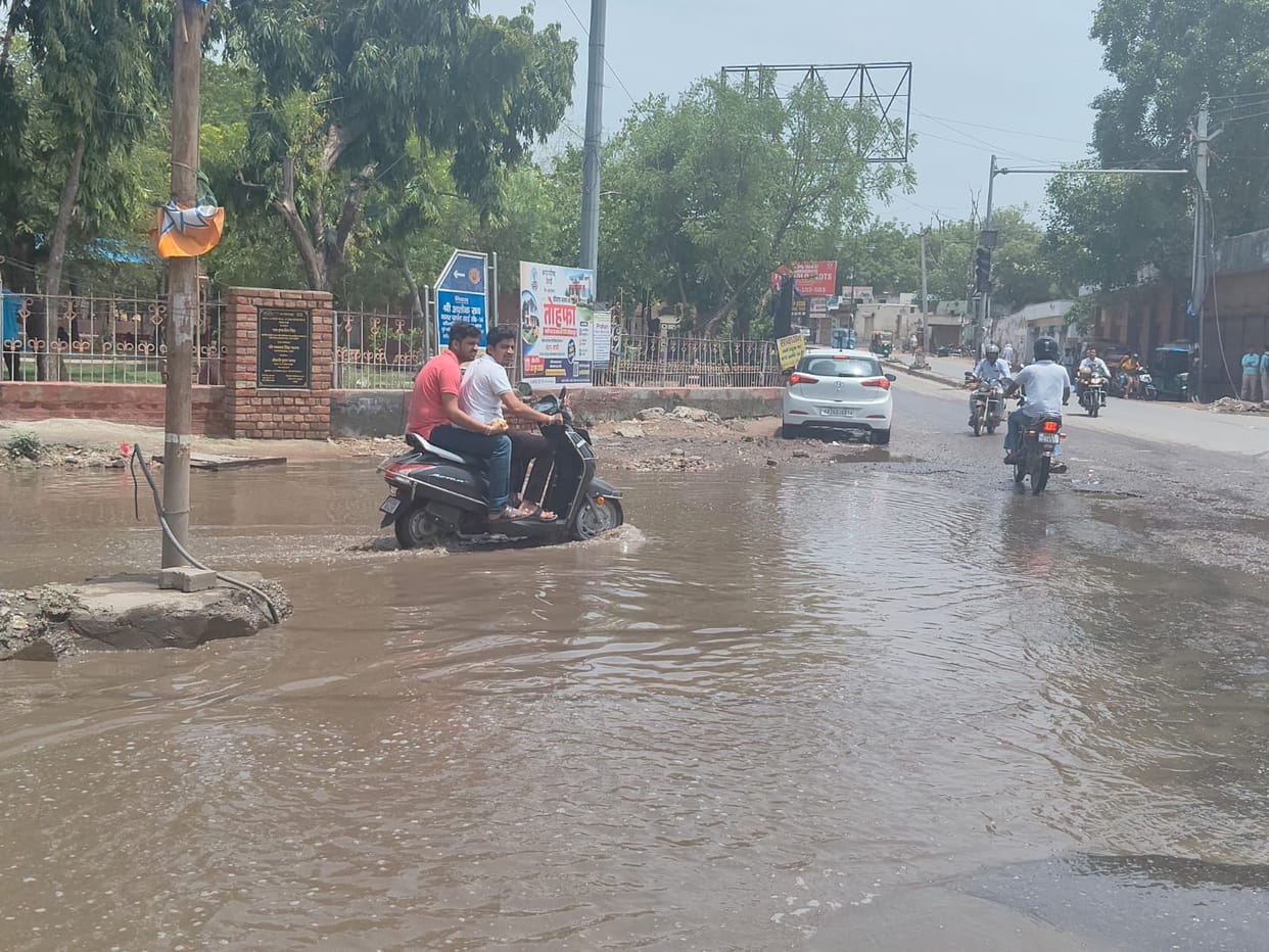 Drainage system exposed; waterlogging on roads after just one night of rain.