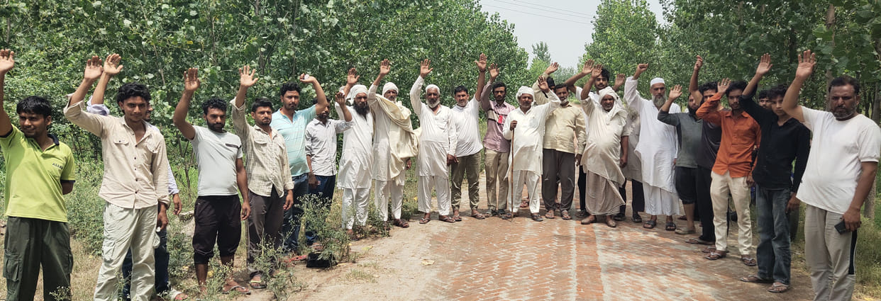 Agitated villagers staged a protest in Nawada Par village.