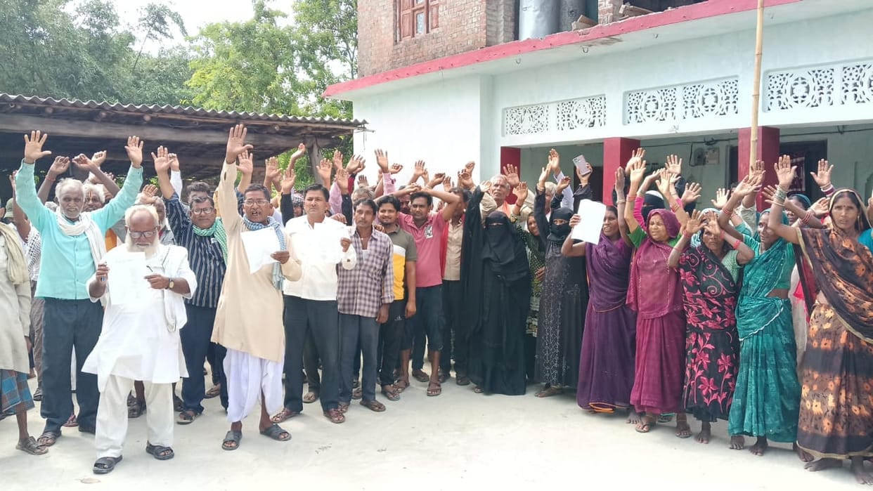 Villagers staged a protest against the construction of the Annapurna Bhavan in a sparsely populated area.