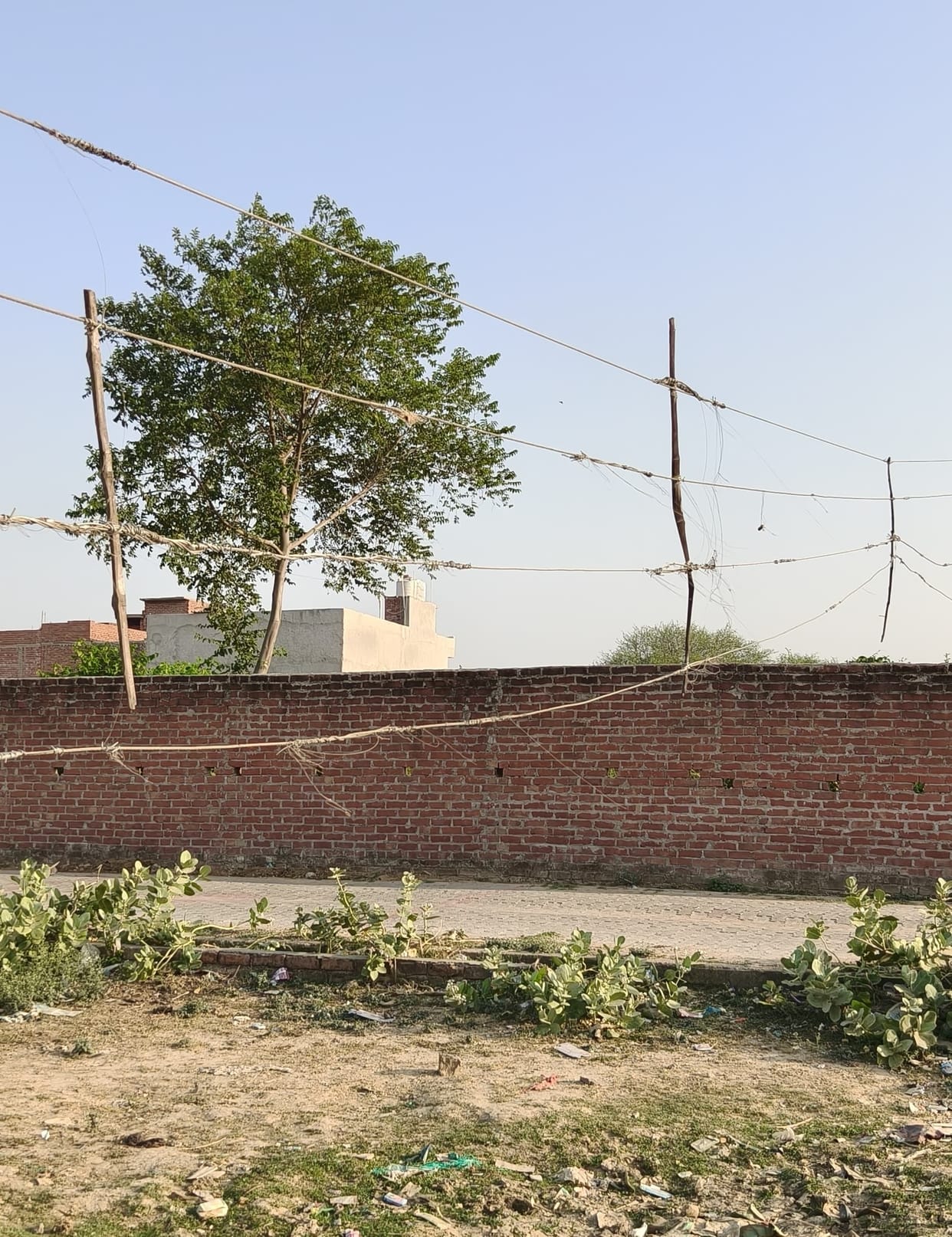 Power lines left dangling after the storm remain unrepaired; movement halted due to risk of electric shock.