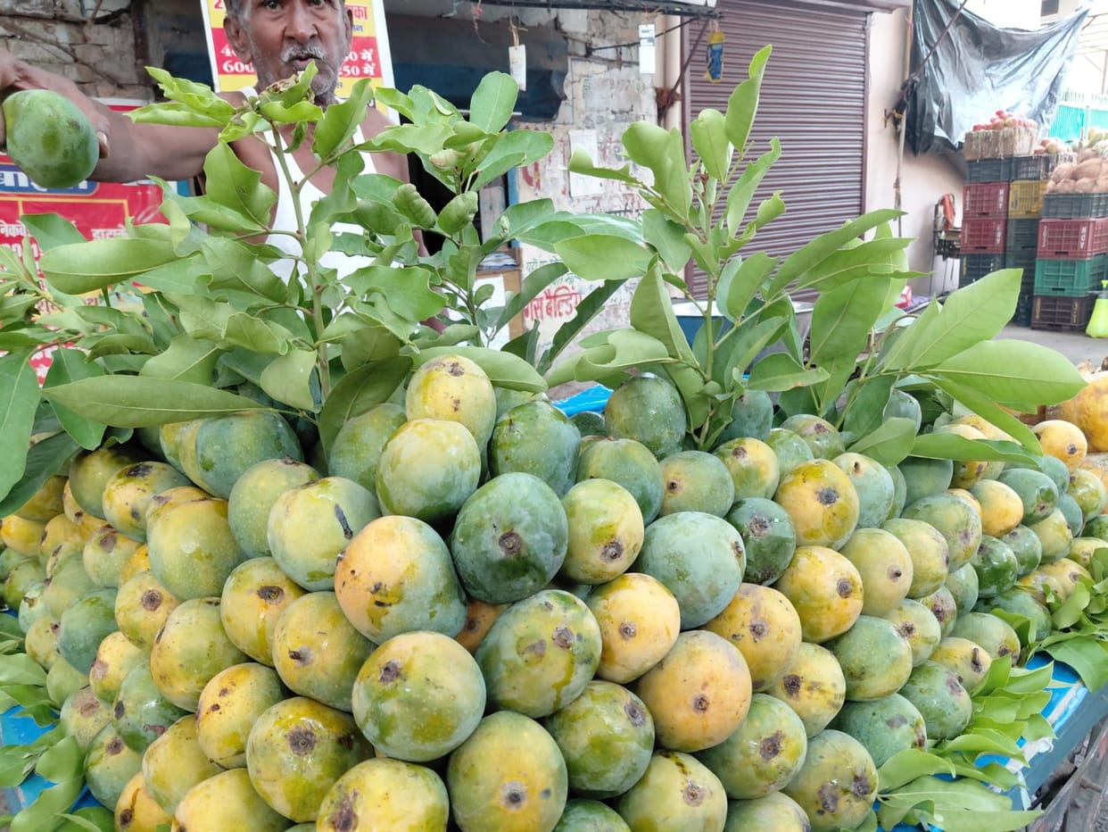 Mangoes flood the market; prices drop, and sales rise.