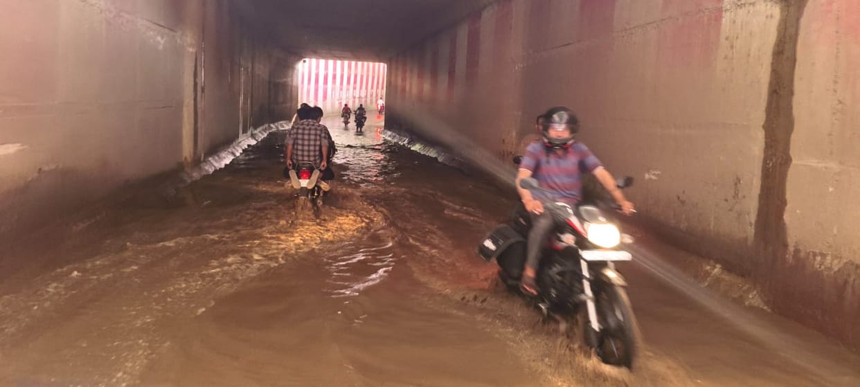 Waterlogging in several areas after the rain.