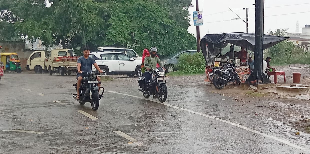 Rain changes the weather; relief from the heat.