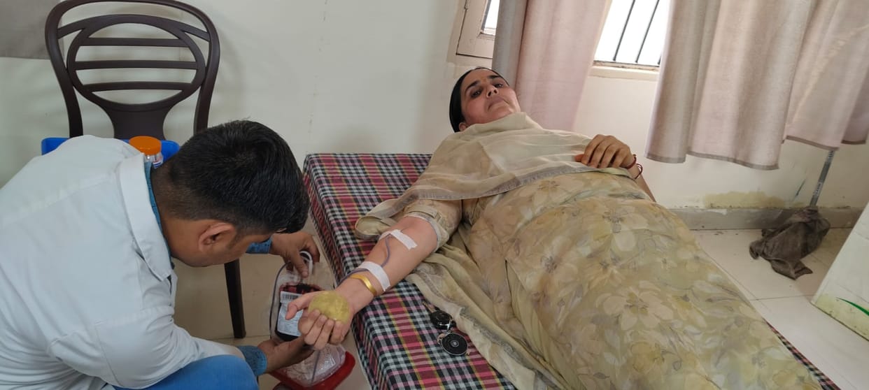 Blood donation camp organized at Police Lines
